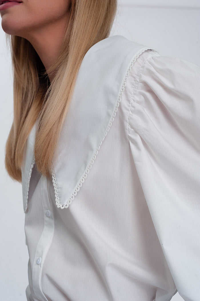 Oversized collared shirt in white - Shirts