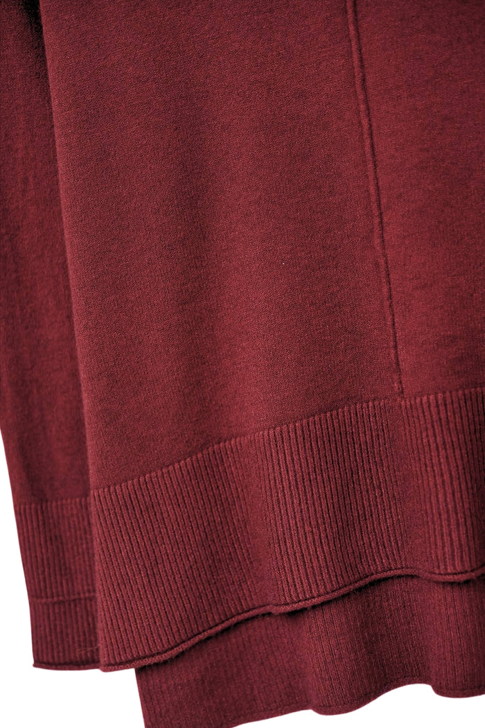 Oversized Roll Neck Sweater in Burgundy