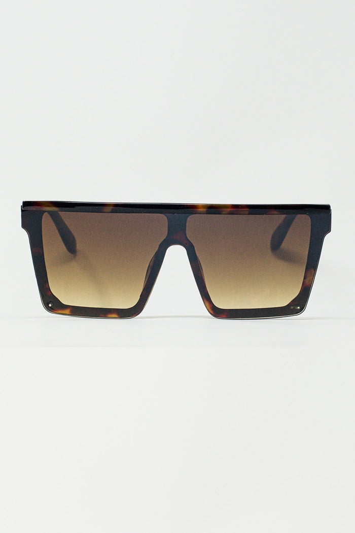 Oversized Squared 70´s Sunglasses in Brown
