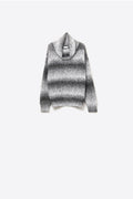 Oversized Turtleneck Comfy Sweater in Black and White