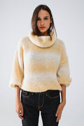 Oversized Turtleneck Comfy Sweater in Warm Neutral Tones