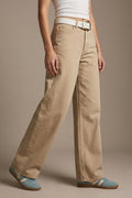 Pants extra wide fit in washed beige - Coloured Jeans