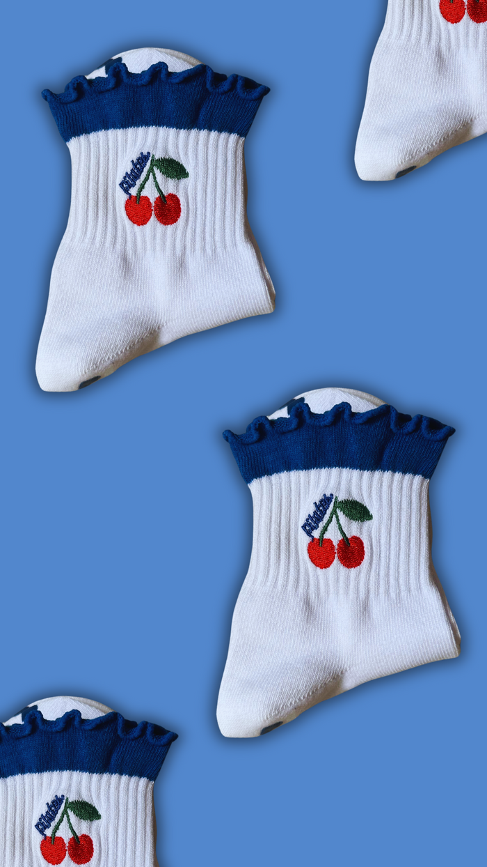 Dark ruffled blue socks