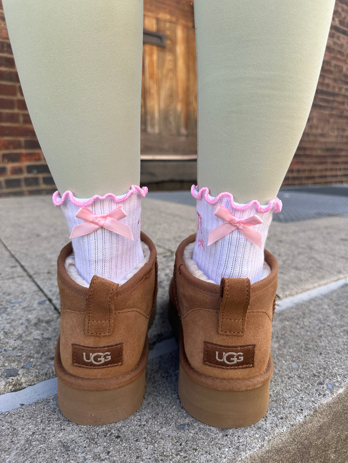 Cute pink coquette socks