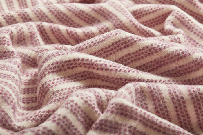 Pink Heather Raheen Irish Wool Throw Blanket - Cushendale Woollen Mills