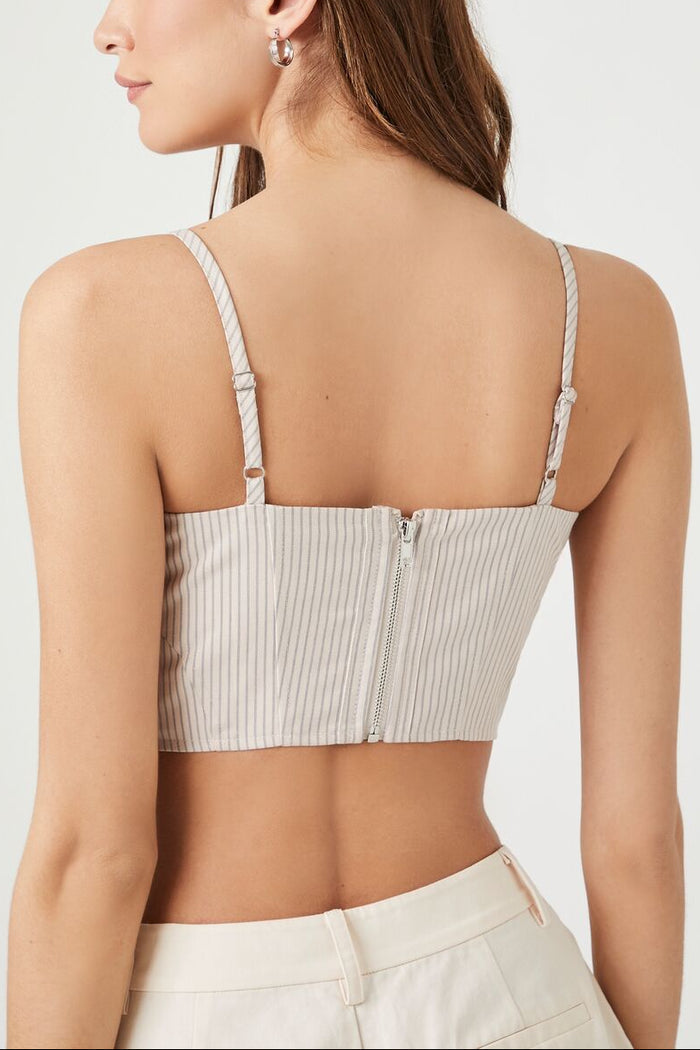 Pinstriped Bustier Cropped Cami