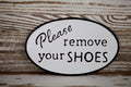 Please Remove Your Shoes Sign