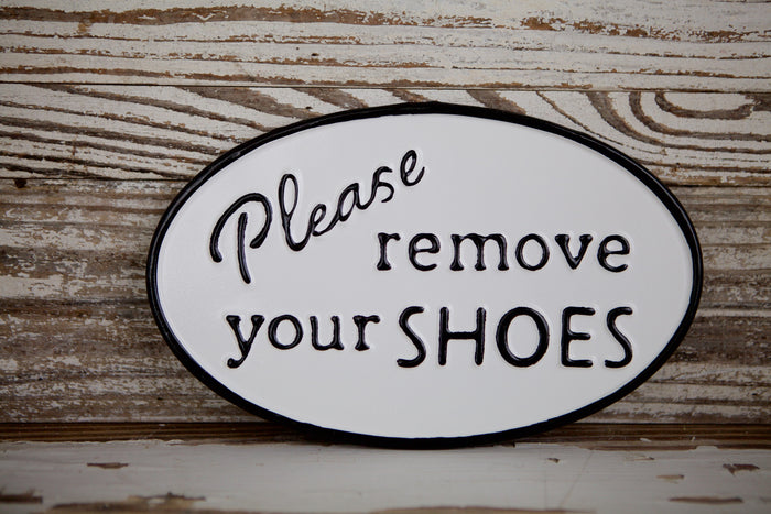 Please Remove Your Shoes Sign