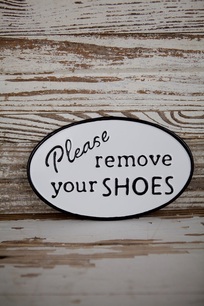 Please Remove Your Shoes Sign