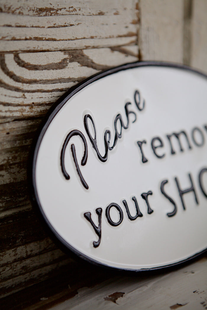 Please Remove Your Shoes Sign