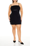 Plus Size Bow Mini Bodycon Dress