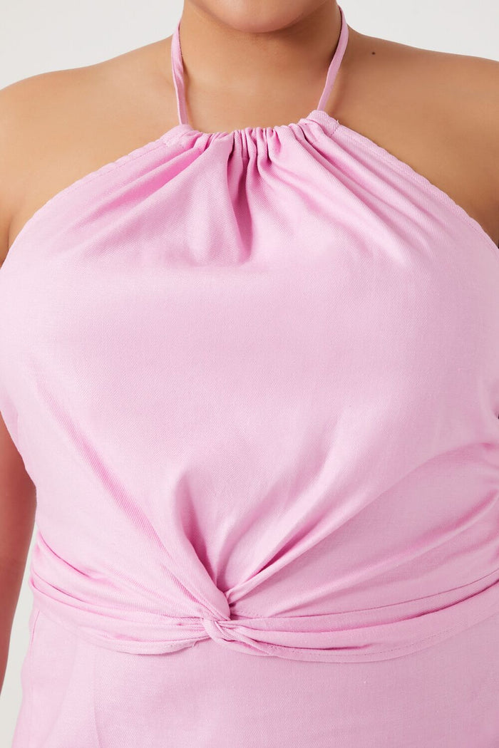Plus Size Knotted Halter Top