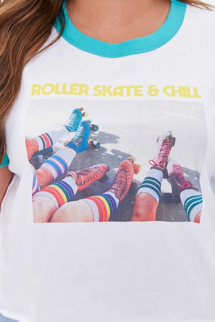 Plus Size Moxi Skates Ringer Tee
