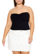 Plus Size Sweater-Knit Tube Top