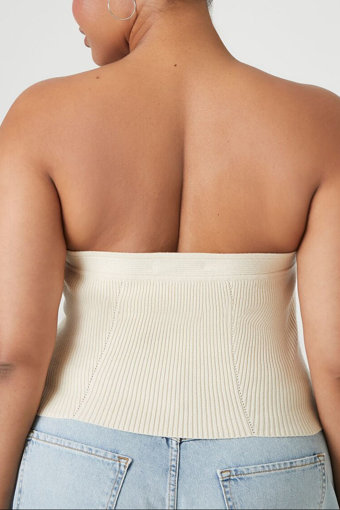 Plus Size Sweater-Knit Tube Top