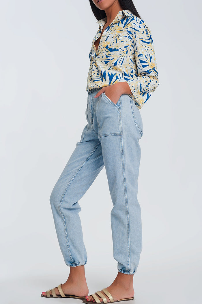 Pocket detail jeans in light denim - Denim