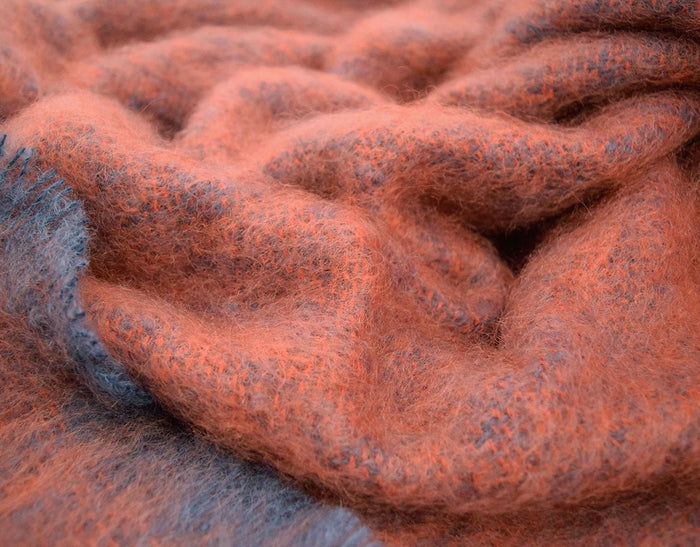 Poppy Clash Mohair Throw Blanket - Cushendale Woollen Mills