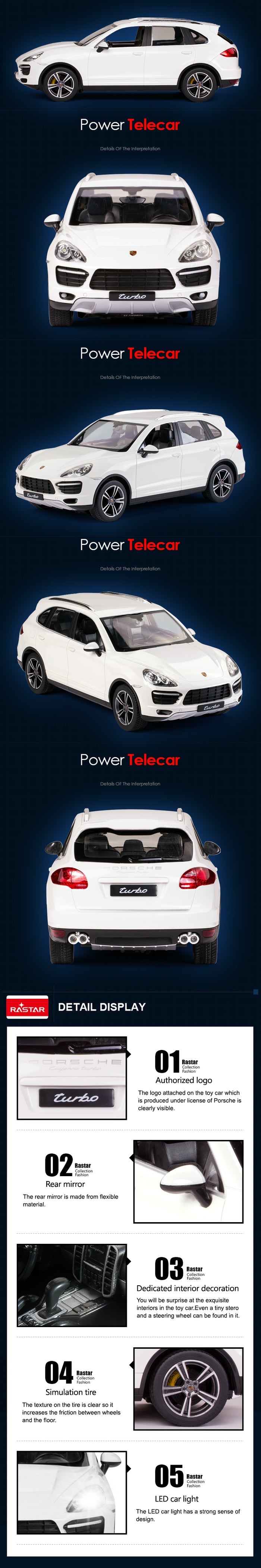 Rastar Licensed 1:14 Porsche Cayenne Turbo Remote Control Car