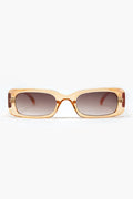 Rectangular Yellow Transparent Sunglasses with brown Smoke Lenses