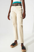 Relaxed cargo pants in beige - Coloured Jeans