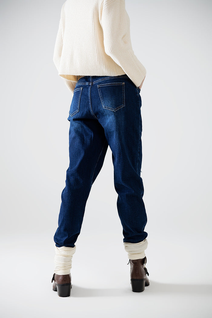 relaxed denim with patches - Denim