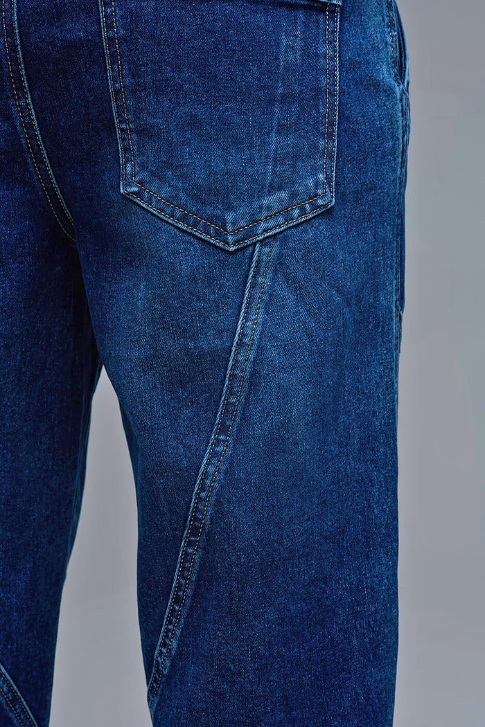 Relaxed Fit Denim Jogger jeans with Drawstring Waist - Denim