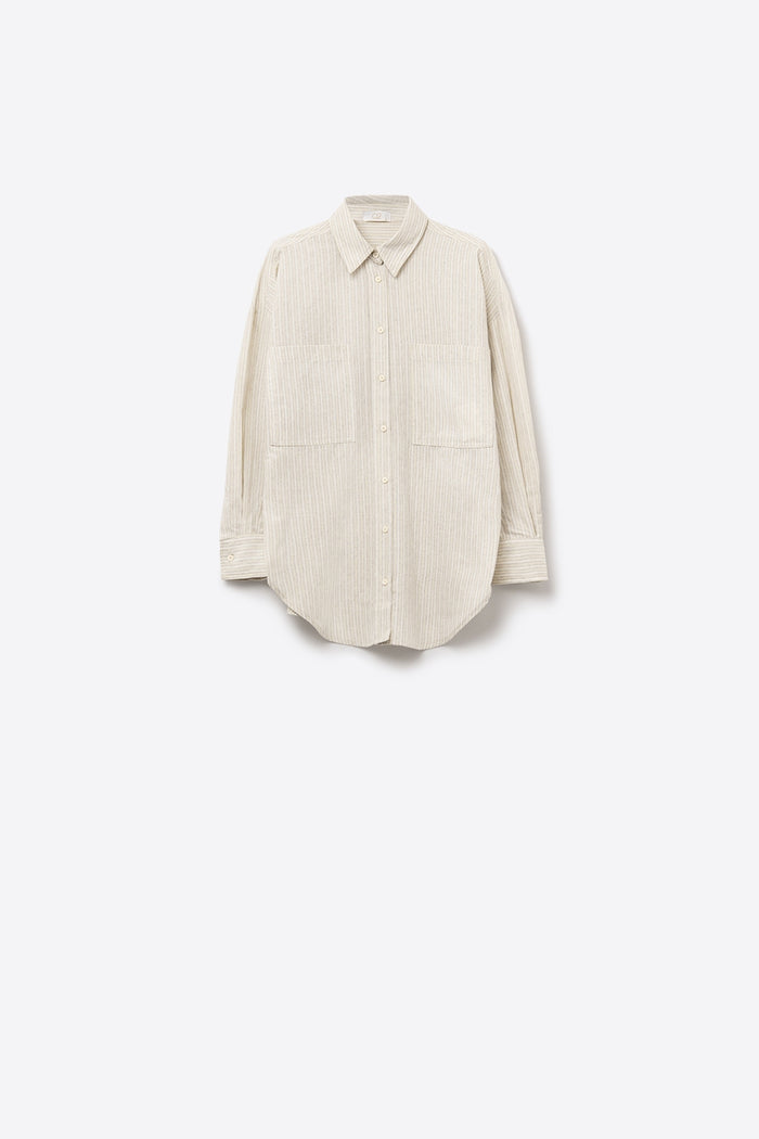 Relaxed Stripe Shirt With Oversized Chest Pockets - Shirts
