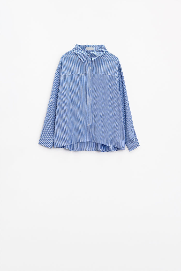 Relaxed Thin Stripe Shirt in Blue - Shirts