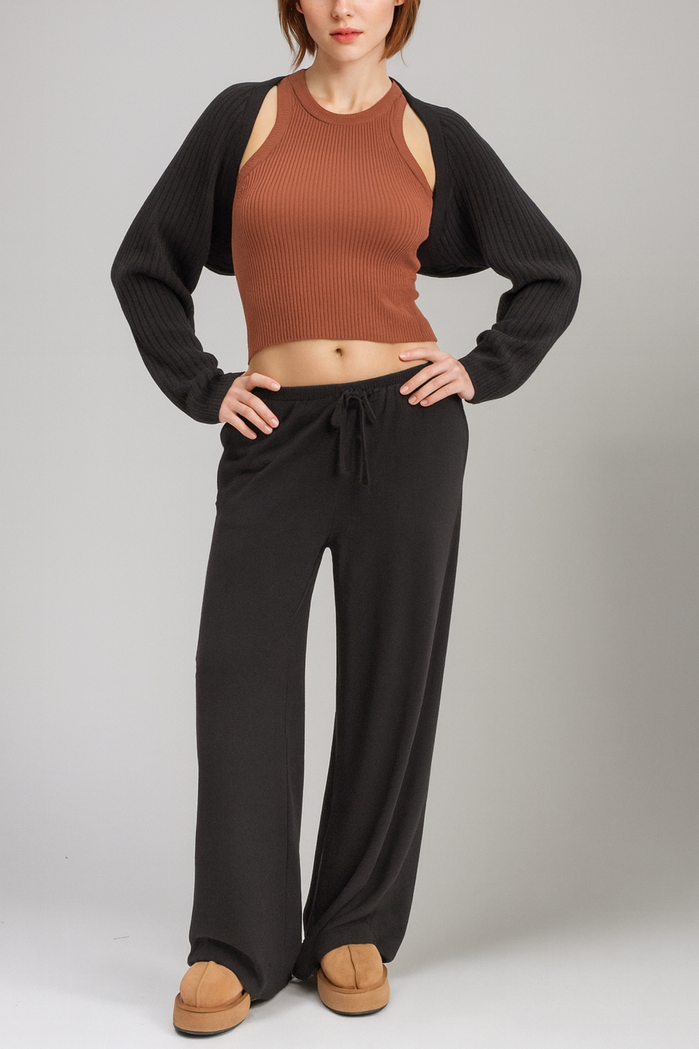 Ribbed Bolero Shrug
