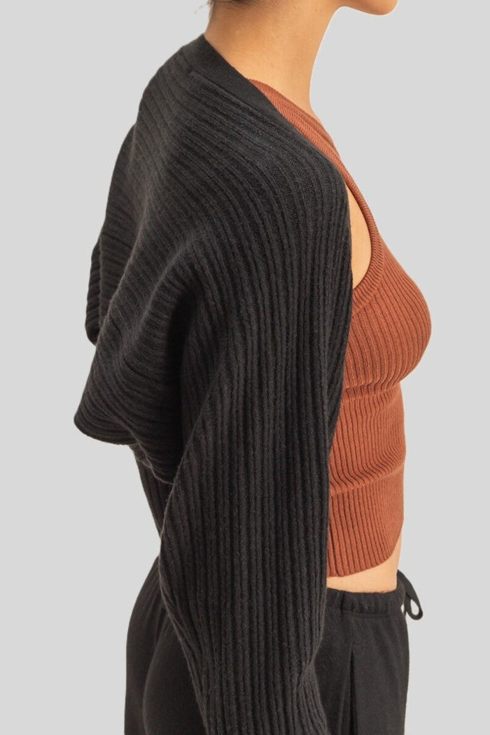 Ribbed Bolero Shrug