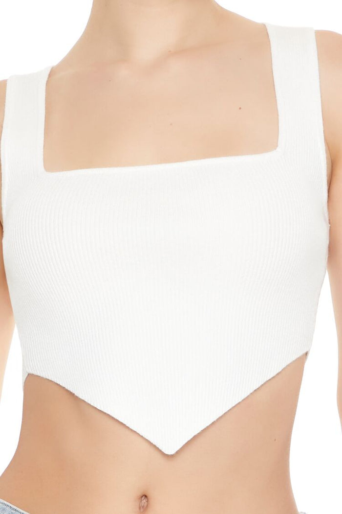 Ribbed Sweater-Knit Crop Top