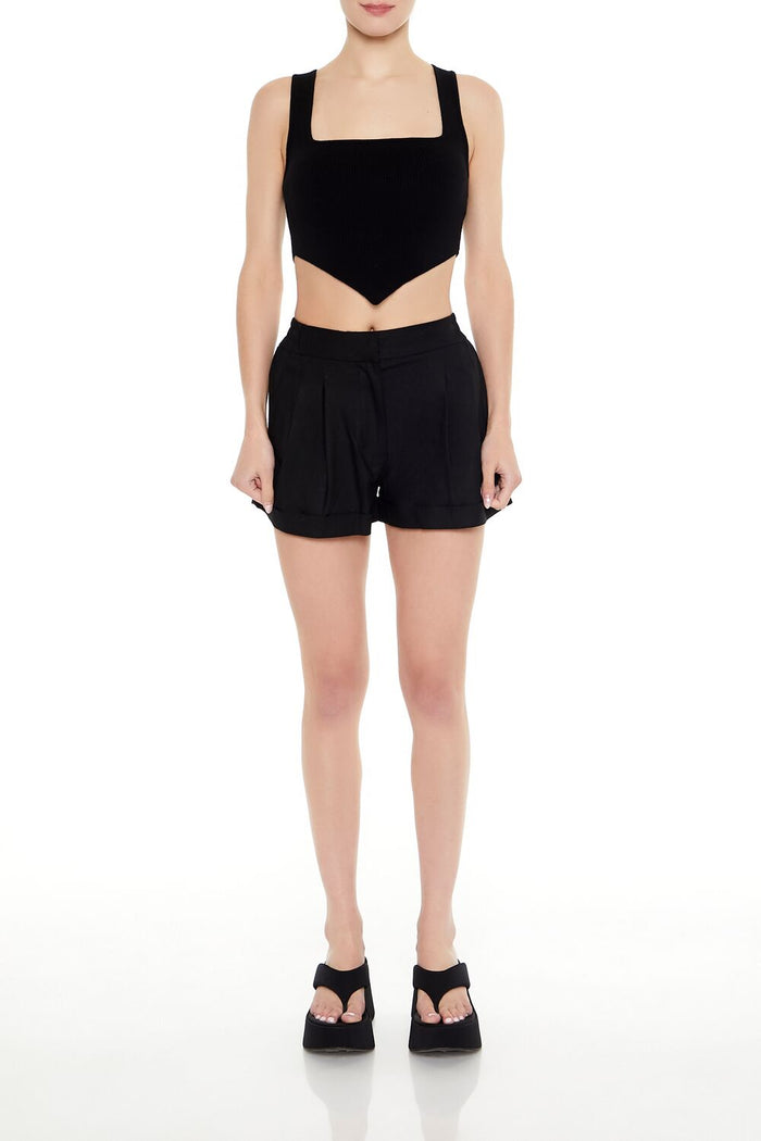 Ribbed Sweater-Knit Crop Top