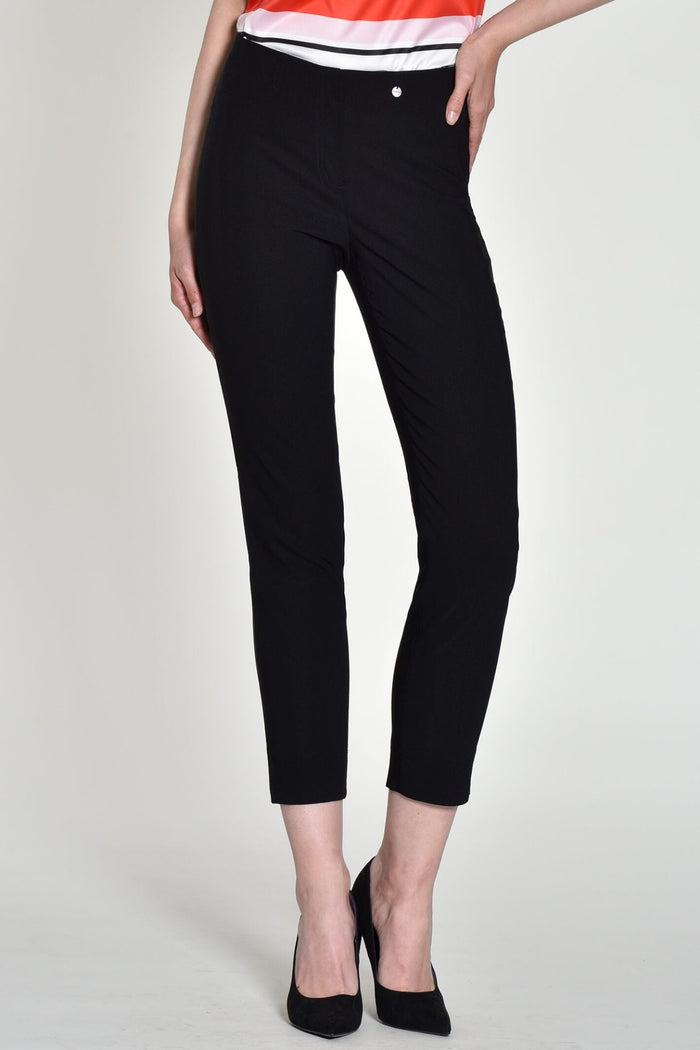 Robell 51527-5499-90 Rose 09 Black Ankle Grazer 78 Length Trousers - Dotique