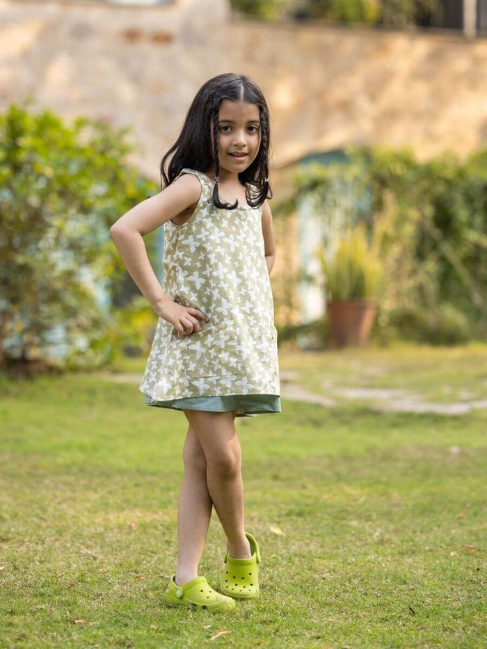 Safari Organic Cotton Layered Dress - Pinklay
