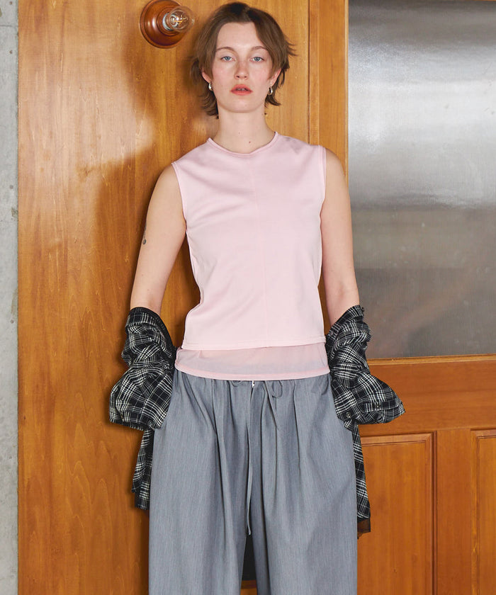 【SALE】Reversible See-through Tank Top