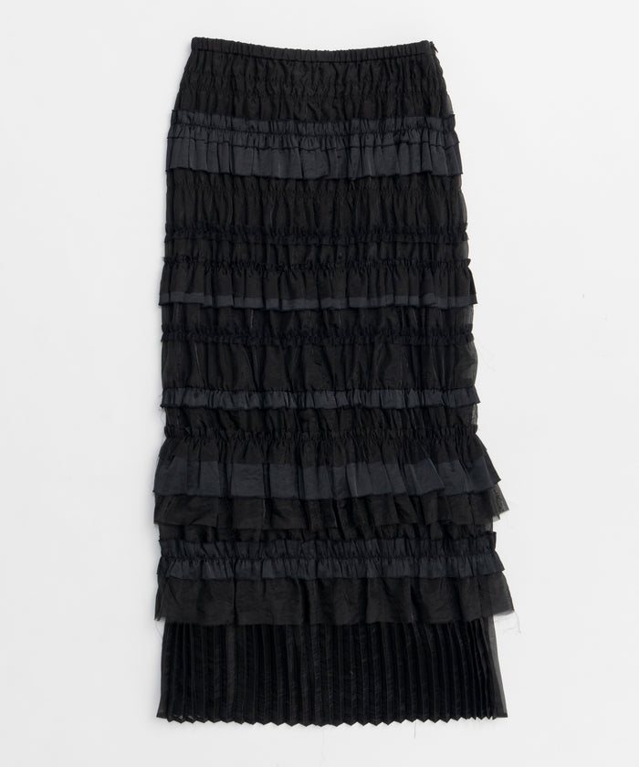 【SALE】Tiered Frill Long Tight Skirt
