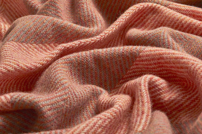 Salmon CorrÃ¡n Irish Wool Throw Blanket - Cushendale Woollen Mills