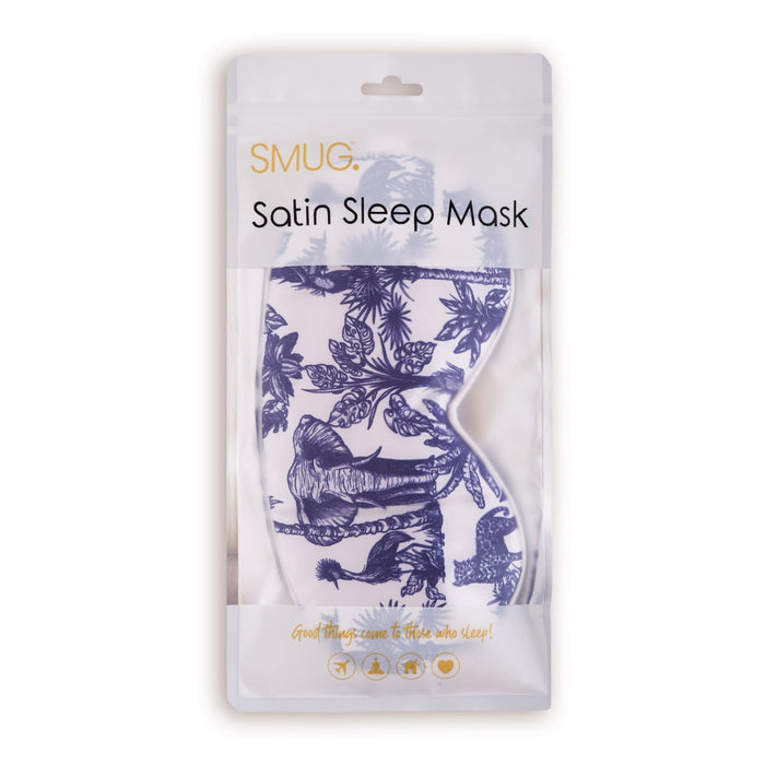 Satin Sleep Mask - Elephant Print - Satin Sleep Mask
