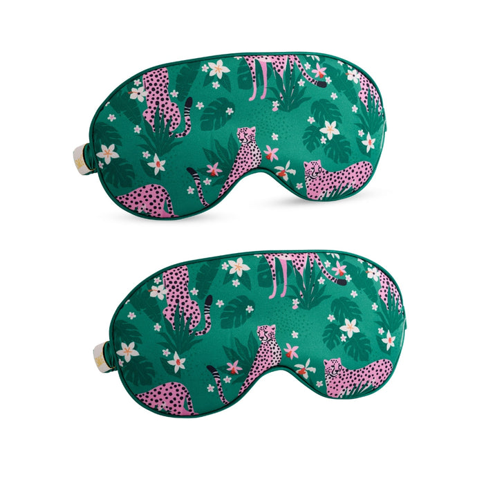 Satin Sleep Mask Twin Pack Sets - Various Designs Cheetah - Satin Sleep Mask Set