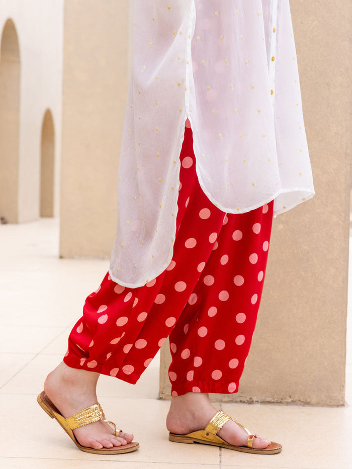 Set of 2 - Noorani Oversized Long Shirt & Salwar Set - Pinklay