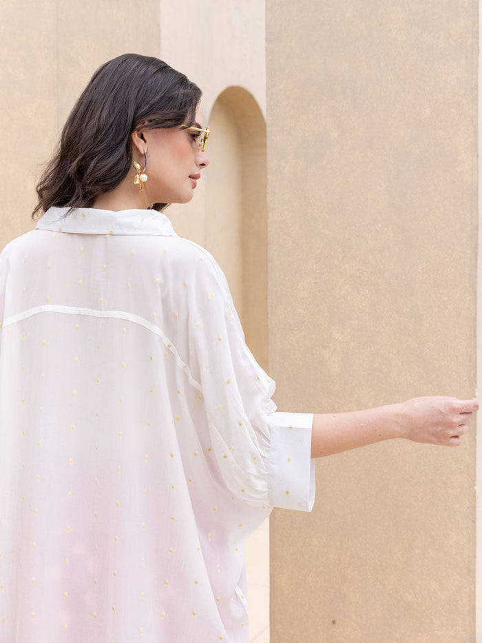 Set of 2 - Noorani Oversized Long Shirt & Salwar Set - Pinklay