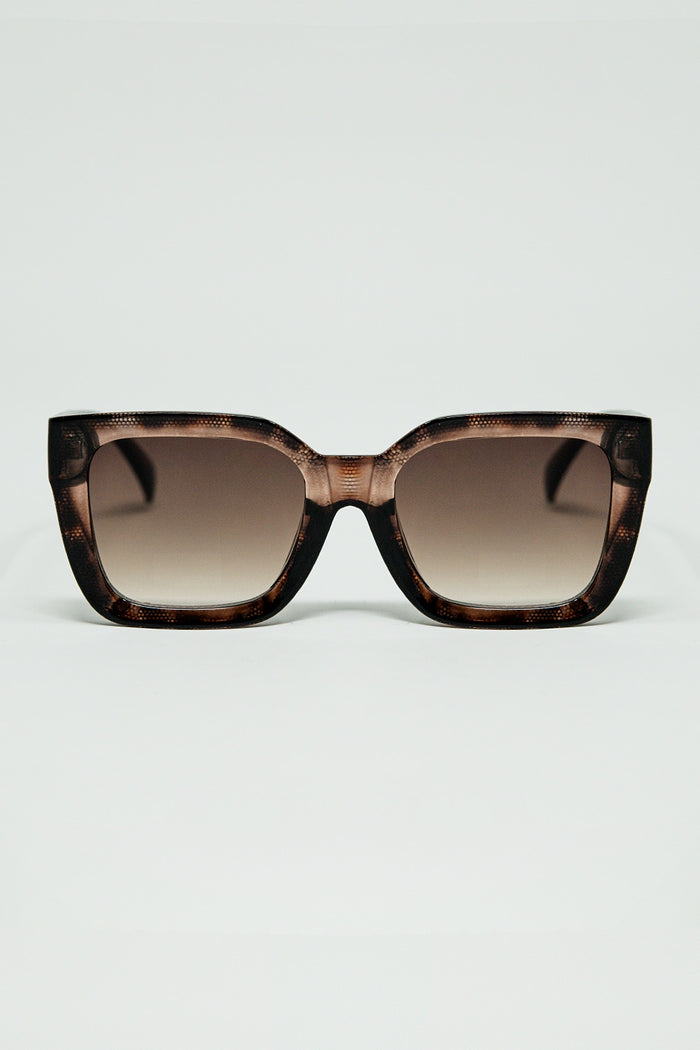 shaded brown Oversized square sunglasses