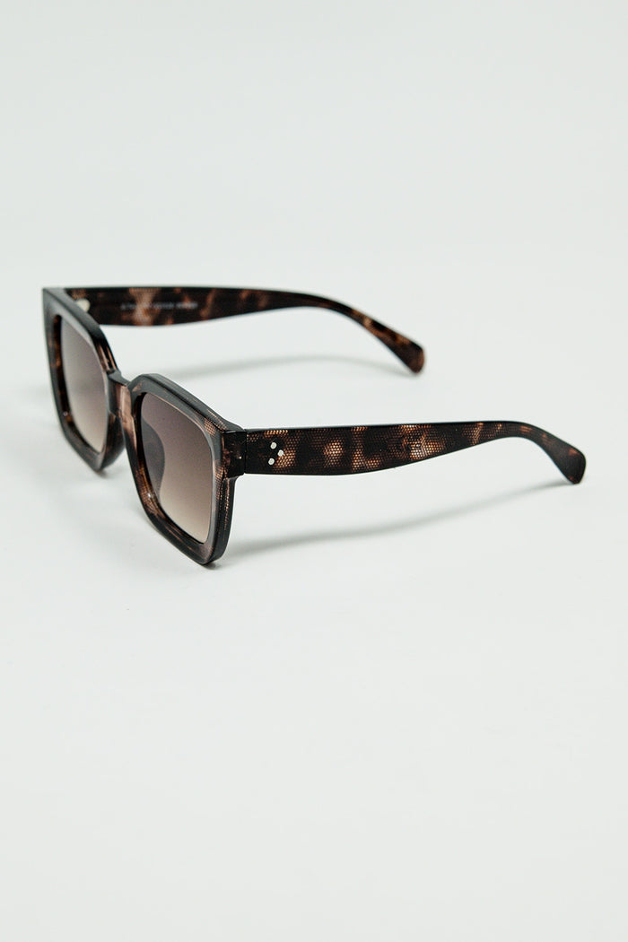 shaded brown Oversized square sunglasses