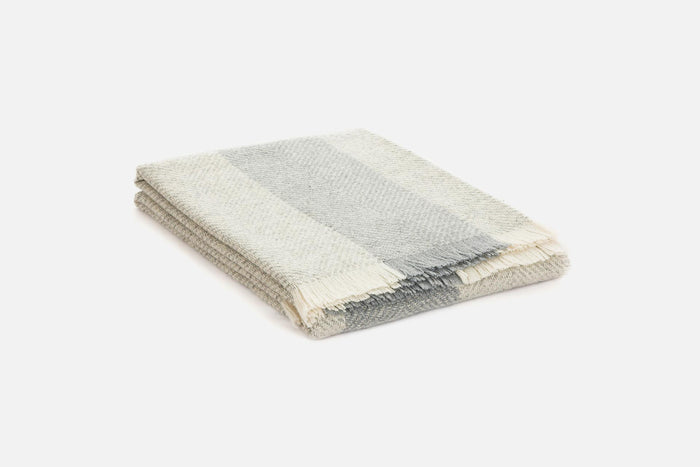 Silver CorrÃ¡n Irish Wool Throw Blanket - Cushendale Woollen Mills