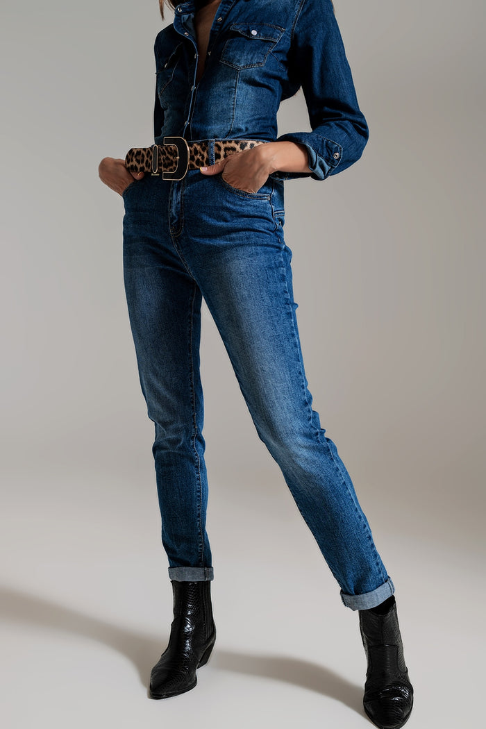 skinny High waisted Jeans in mid Wash - Denim