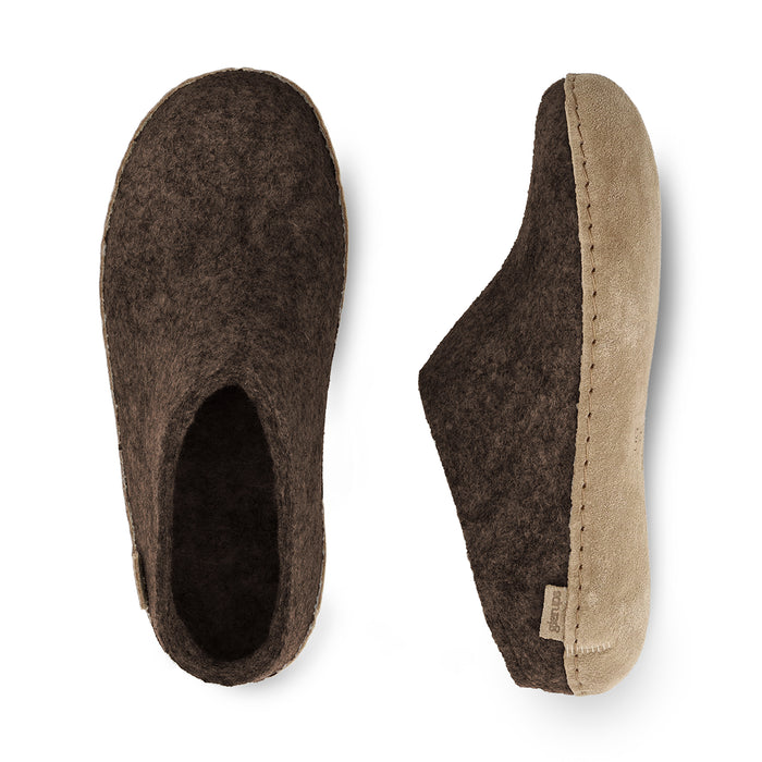 Slip-on with leather sole - Chestnut