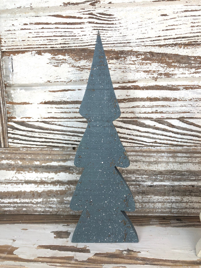 Snowy Wooden Tree Set
