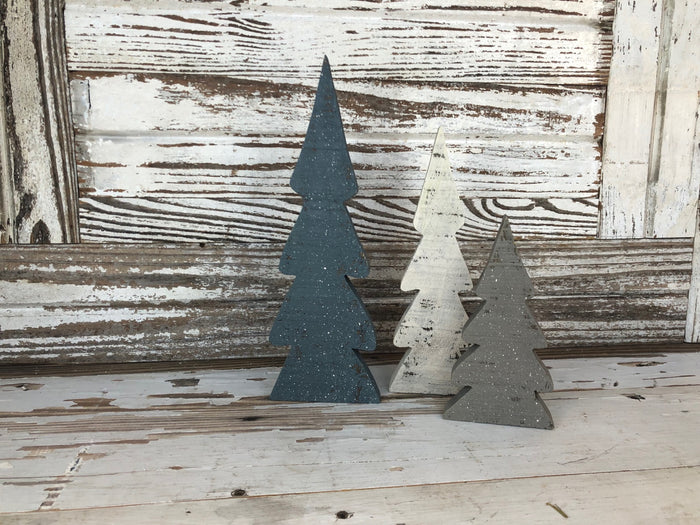 Snowy Wooden Tree Set