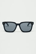 square bevel frame sunglasses in black