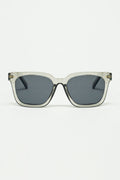 square bevel frame sunglasses in grey